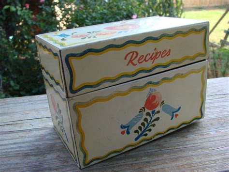 Vintage Metal Recipe Box, 1960’s/70’s, Avon, New 